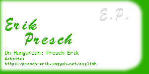 erik presch business card